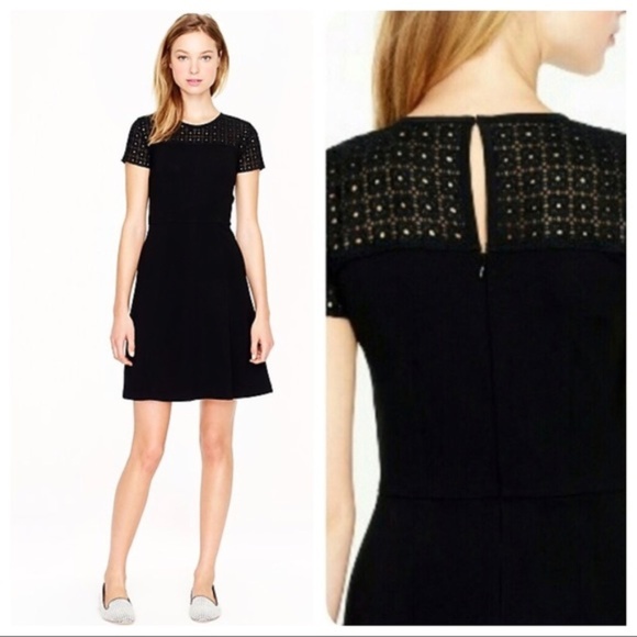 J. Crew Dresses & Skirts - J. CREW Stretch Eyelet Dress Black {K33}